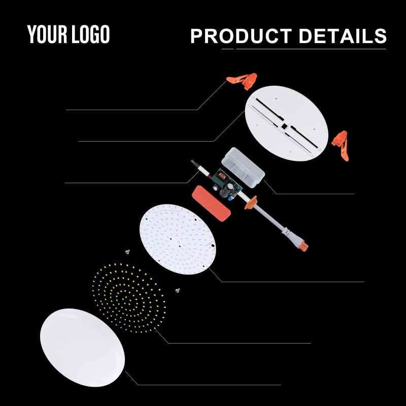 36W įleidžiamas LED berėmės skydinis šviestuvas, aliuminis + kompiuteris, geležis + PP